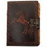 Handmade Leather Journal with Embossed Unicorn and Circle Mandala